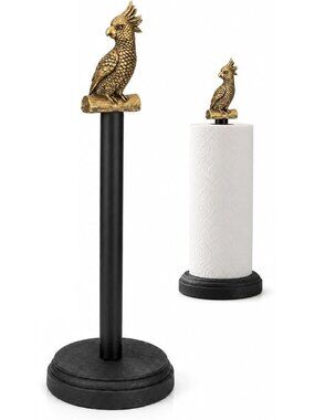 Stylish Black Metal Paper Towel Holder with Weighted Base - Decorative Kitchen